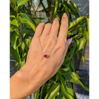 0.93 Ct. Ruby Natural Diamond Bezel Necklace, 14K Yellow Gold Life Style