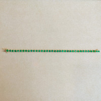 7.94 Ct.Tw. Emerald Tennis/Line Bracelet, 14K Yellow Gold Image