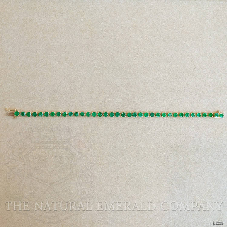 7.94 Ct.Tw. Emerald Tennis/Line Bracelet, 14K Yellow Gold