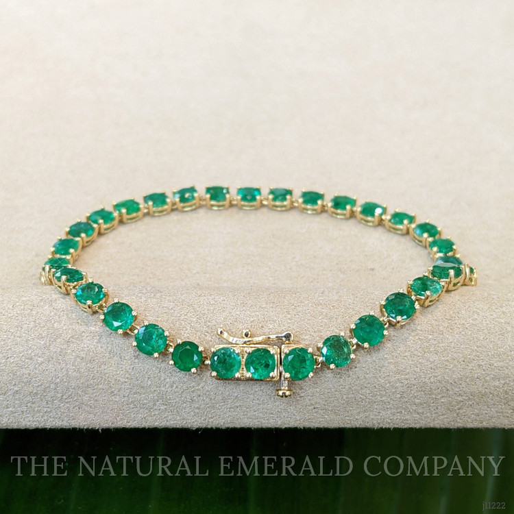 7.94 Ct.Tw. Emerald Tennis/Line Bracelet, 14K Yellow Gold