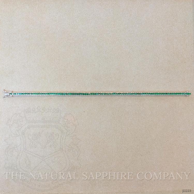 3.23 Ct.Tw. Emerald Tennis/Line Bracelet, 18K White Gold