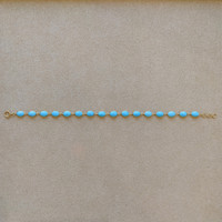 10.65 Ct.Tw.Total Carat Weight Turquoise Bezel Bracelet, 18K White Gold Image