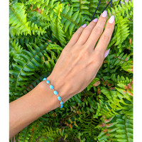 10.65 Ct.Tw. Turquoise Bezel Bracelet, 18K White Gold Life Style