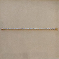 13.70 Ct.Tw. Moonstone Natural Diamond Tennis/Riviere Bracelet, 14K Yellow Gold Image