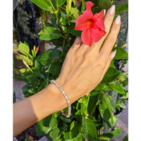 13.70 Ct.Tw. Moonstone Natural Diamond Tennis/Riviere Bracelet, 14K Yellow Gold Life Style