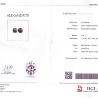 2.26 Ct. Alexandrite Natural Diamond Pave Ring, 14K White Gold Scan Report