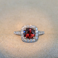 2.26 Ct. Alexandrite Natural Diamond Pave Ring, 14K White Gold Image