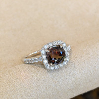 2.26 Ct. Alexandrite Natural Diamond Pave Ring, 14K White Gold Image