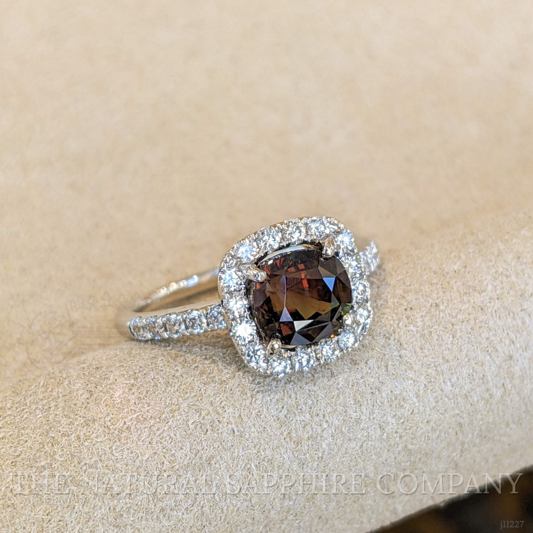 2.26 Ct. Alexandrite Natural Diamond Pave Ring, 14K White Gold