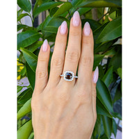 2.26 Ct. Alexandrite Natural Diamond Pave Ring, 14K White Gold Life Style