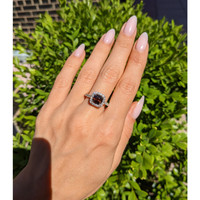 2.26 Ct. Alexandrite Natural Diamond Pave Ring, 14K White Gold Life Style