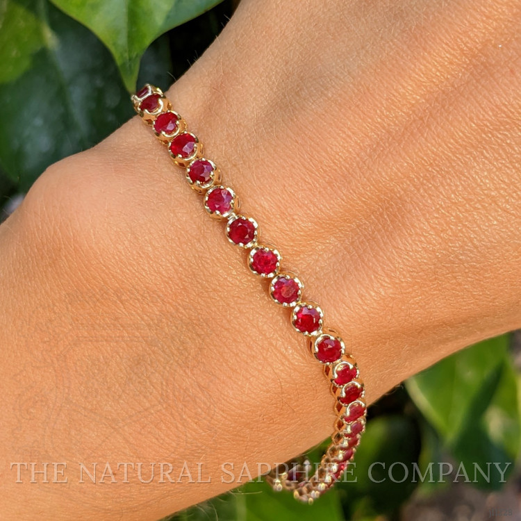 5.58 Ct.Tw. Ruby Tennis/Line Bracelet, 14K Yellow Gold