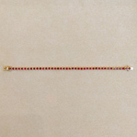 5.58&nbsp;Ct.Tw.Total Carat Weight Ruby Tennis/Line Bracelet, 14K Yellow Gold Image