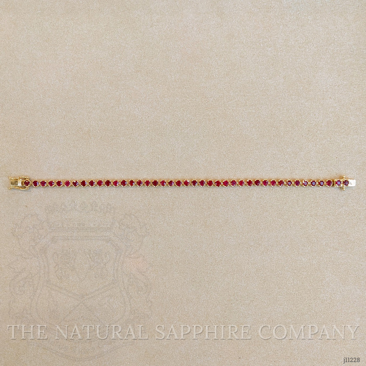 5.58 Ct.Tw. Ruby Tennis/Line Bracelet, 14K Yellow Gold