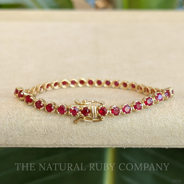 5.58 Ct.Tw. Ruby Tennis/Line Bracelet, 14K Yellow Gold
