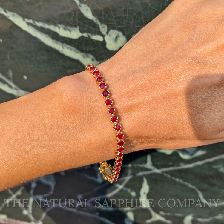 5.58 Ct.Tw. Ruby Tennis/Line Bracelet, 14K Yellow Gold