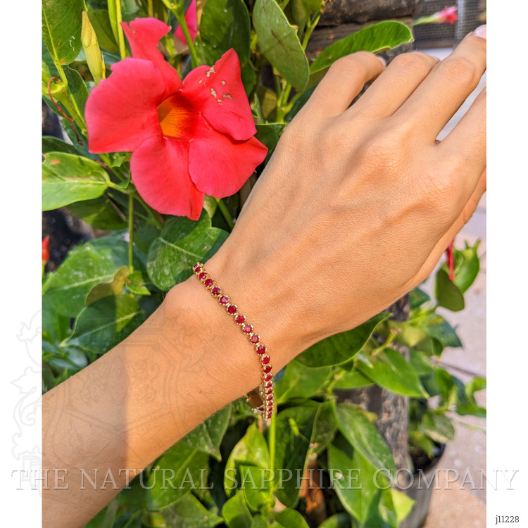 5.58 Ct.Tw. Ruby Tennis/Line Bracelet, 14K Yellow Gold