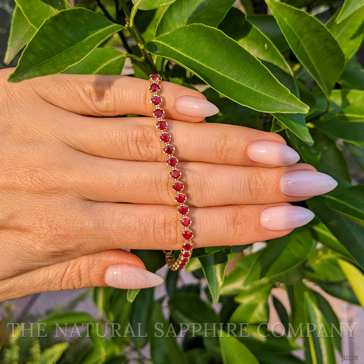 5.58 Ct.Tw. Ruby Tennis/Line Bracelet, 14K Yellow Gold