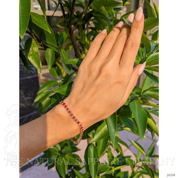 5.58 Ct.Tw. Ruby Tennis/Line Bracelet, 14K Yellow Gold
