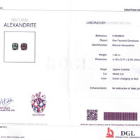 1.03 Ct. Alexandrite Natural Diamond Pave Ring, 18K White Gold Scan Report