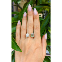 1.03 Ct. Alexandrite Natural Diamond Pave Ring, 18K White Gold Life Style