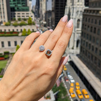 1.03 Ct. Alexandrite Natural Diamond Pave Ring, 18K White Gold Life Style