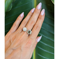 1.03 Ct. Alexandrite Natural Diamond Pave Ring, 18K White Gold Life Style