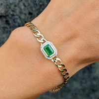 1.96 Ct.Tw. Emerald 14K Yellow Gold bracelet