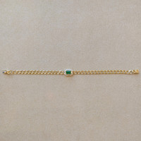 1.96 Ct.Tw. Emerald Natural Diamond Pave Bracelet, 14K Yellow Gold Image