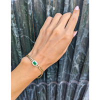 1.96 Ct.Tw. Emerald Natural Diamond Pave Bracelet, 14K Yellow Gold Life Style