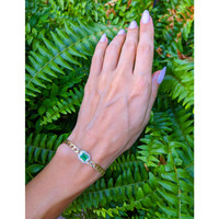 1.96 Ct.Tw. Emerald Natural Diamond Pave Bracelet, 14K Yellow Gold Life Style