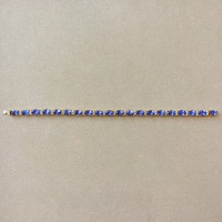 16.45 Ct.Tw. Tanzanite Natural Diamond Tennis/Riviere Bracelet, 14K Yellow Gold Image