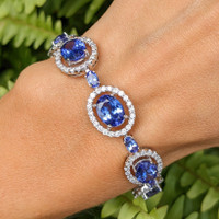 15.44 Ct.Tw. Tanzanite 18K White Gold bracelet