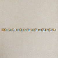 15.30 Ct.Tw. Opal Natural Diamond Pave Bracelet, 14K Yellow Gold Image