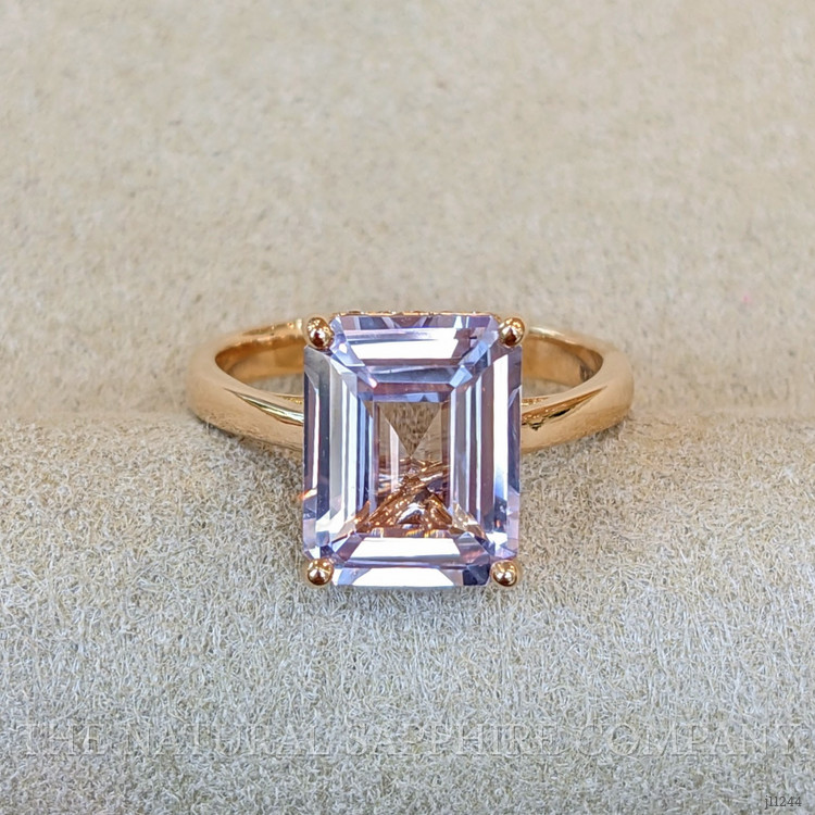 4.08 Ct. Pink Sapphire and Natural Diamond Pave Ring, 18K Rose Gold