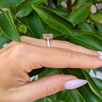 4.08 Ct. Pink Sapphire and Natural Diamond Pave Ring, 18K Rose Gold Life Style