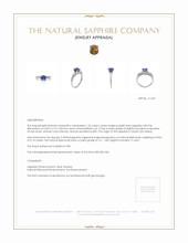 1.26 Ct. Purplish Blue Sapphire and Natural Diamond Three Stone Ring, Platinum 950 Appraisal