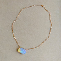 14.45 Ct. Opal Antique Style Necklace, 14K Rose Gold Image