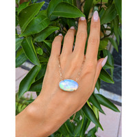 14.45 Ct. Opal Antique Style Necklace, 14K Rose Gold Life Style