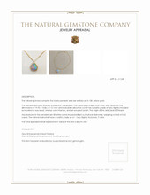 9.00 Ct. Opal Natural Diamond Pave Pendant, 18K Yellow Gold Appraisal