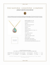 9.00 Ct. Multi Color Opal and Natural Diamond Halo Necklace, 18K Yellow Gold Scan Report