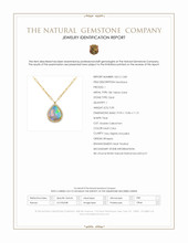 9.00 Ct. Multi Color Opal and Natural Diamond Halo Necklace, 18K Yellow Gold Scan Report