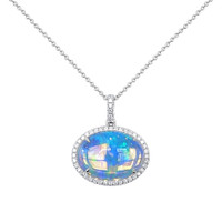 5.83 Ct. Opal 14K White Gold pendant