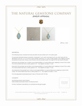 14.65 Ct. Multi Color Opal and Natural Diamond Pave Pendant, 14K Yellow Gold Appraisal