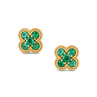 0.35 Ct.Tw. Emerald Studs Earrings, 14K Yellow Gold Image