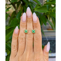 0.35 Ct.Tw. Emerald Studs Earrings, 14K Yellow Gold Life Style