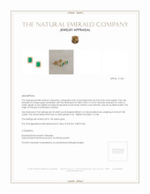 0.35 Ct.Tw.Total Carat Weight Emerald and Natural Diamond Studs Earrings, 14K Yellow Gold Appraisal