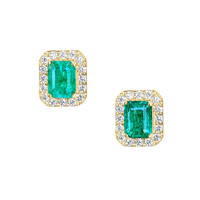 0.35 Ct.Tw. Emerald 14K Yellow Gold earring