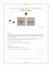 0.59 Ct.Tw.Total Carat Weight Ruby and Natural Diamond Studs Earrings, 14K Yellow Gold Appraisal