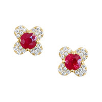 0.59 Ct.Tw. Ruby 14K Yellow Gold earring